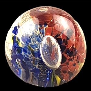 VTG Handblown Paperweight Colorful Confetti Burst